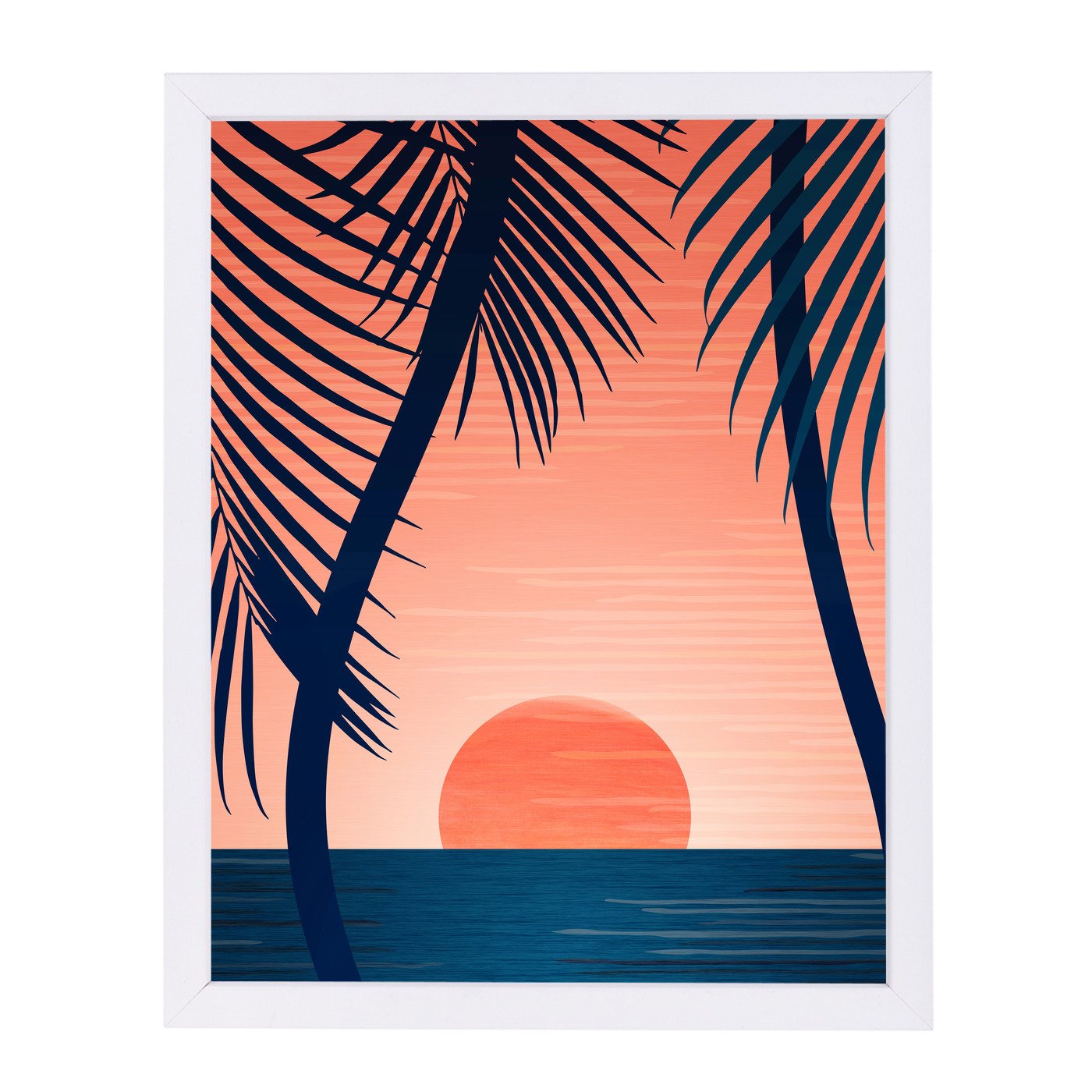 Peace And Palms By Modern Tropical - Framed Print - Americanflat