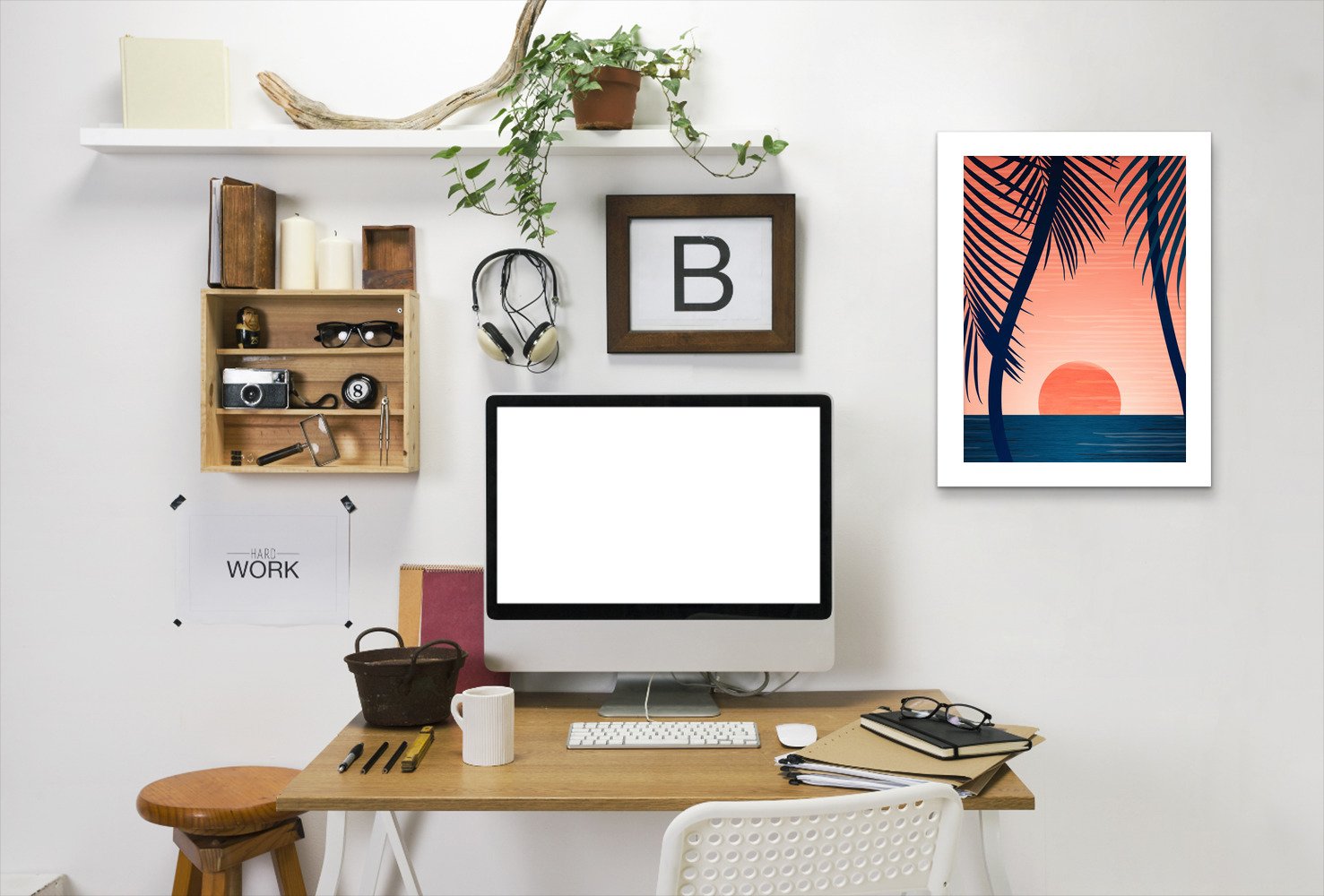 Peace And Palms By Modern Tropical - Framed Print - Americanflat