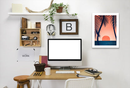 Peace And Palms By Modern Tropical - Framed Print - Americanflat