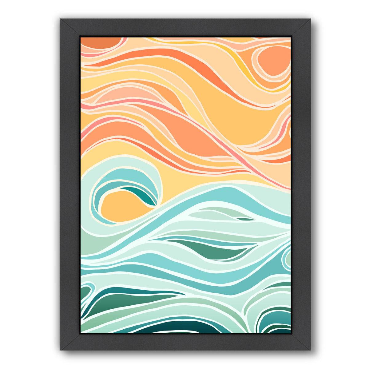 Sky And Sea By Modern Tropical - Black Framed Print - Wall Art - Americanflat