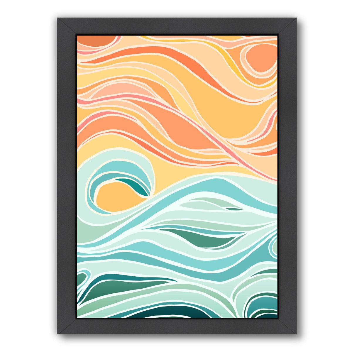 Sky And Sea By Modern Tropical - Black Framed Print - Wall Art - Americanflat
