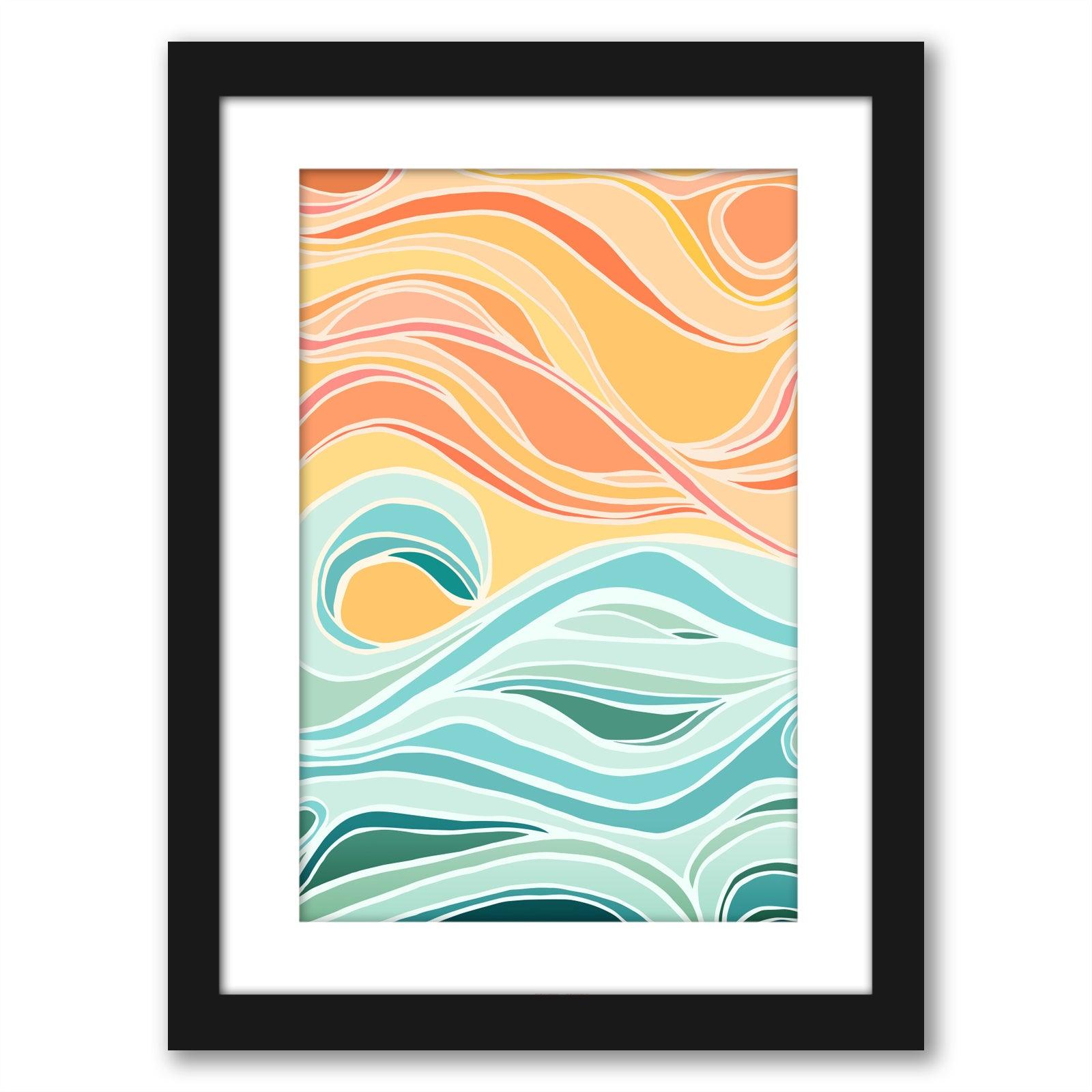 Sky And Sea By Modern Tropical - Framed Print - Americanflat