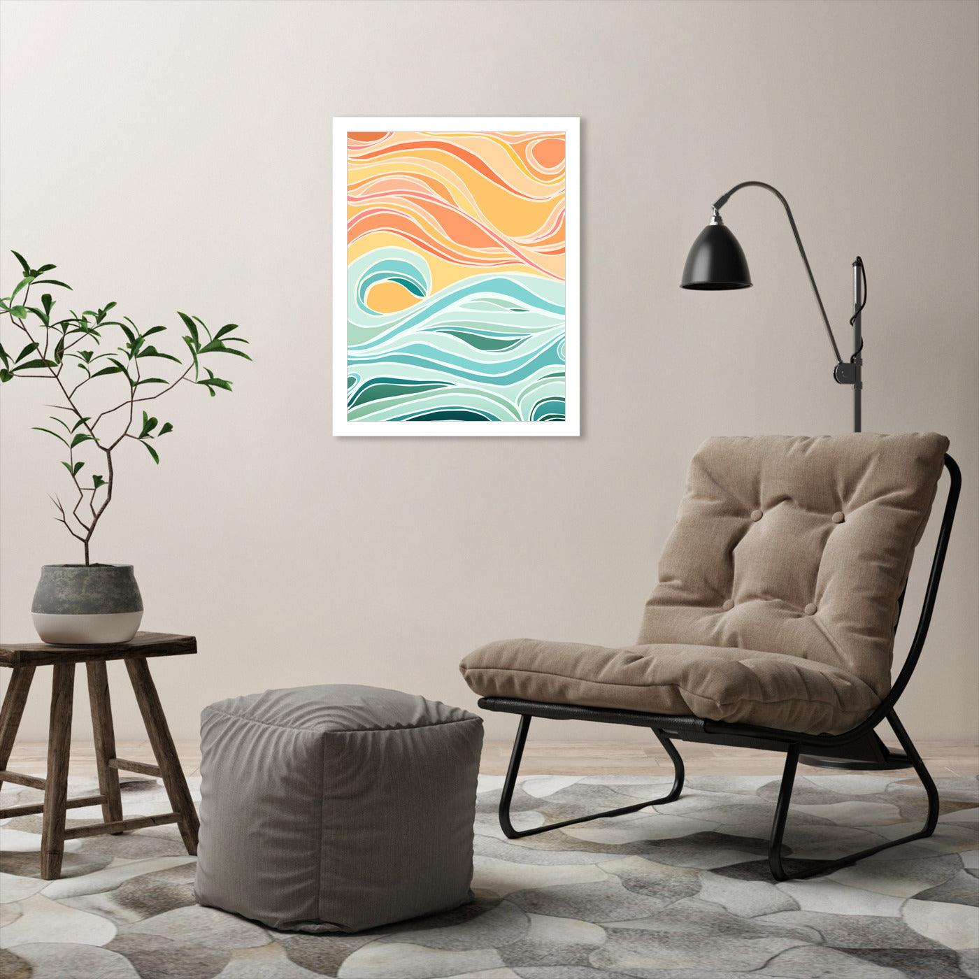 Sky And Sea By Modern Tropical - Framed Print - Americanflat