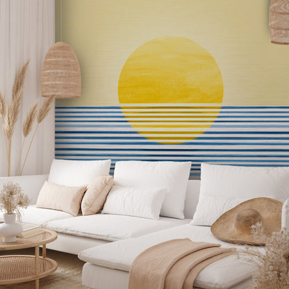 Peel & Stick Wall Mural - Sunrise Abstract By Modern Tropical