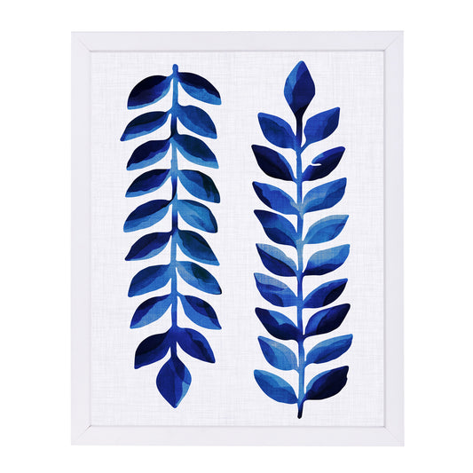 Tropical Indigo By Modern Tropical - White Framed Print - Wall Art - Americanflat