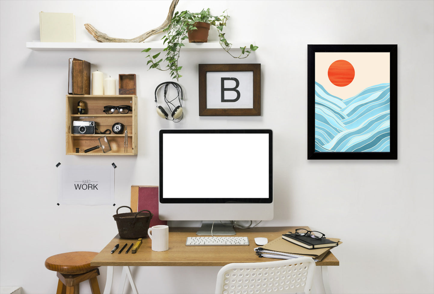 Waves Like Mountains By Modern Tropical - Black Framed Print - Wall Art - Americanflat