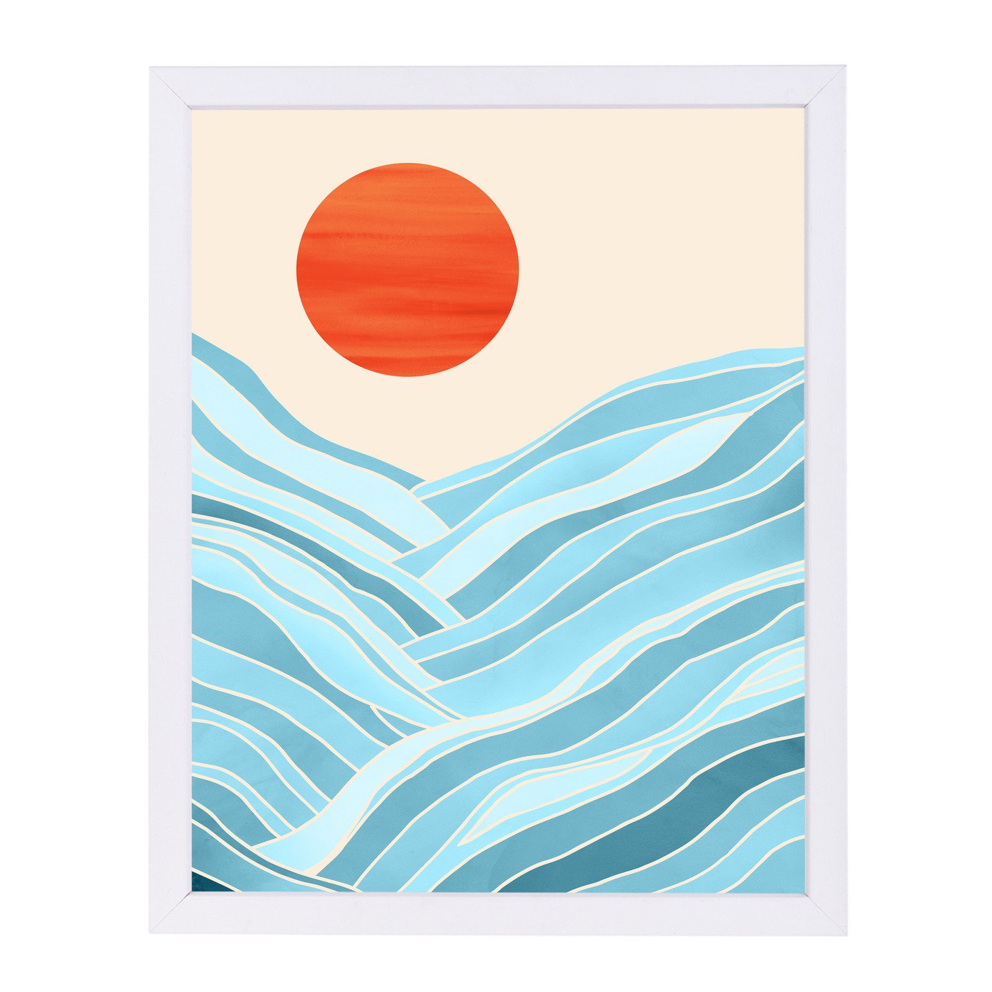 Waves Like Mountains By Modern Tropical - Framed Print - Americanflat