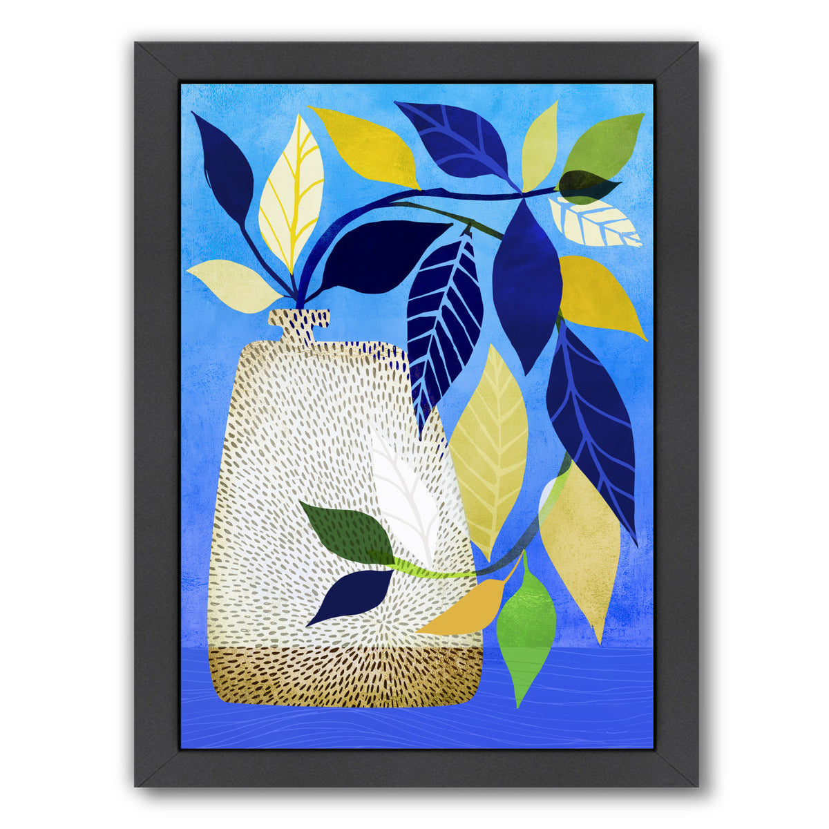 Ivy And Blue Sky Ii By Modern Tropical - Black Framed Print - Wall Art - Americanflat
