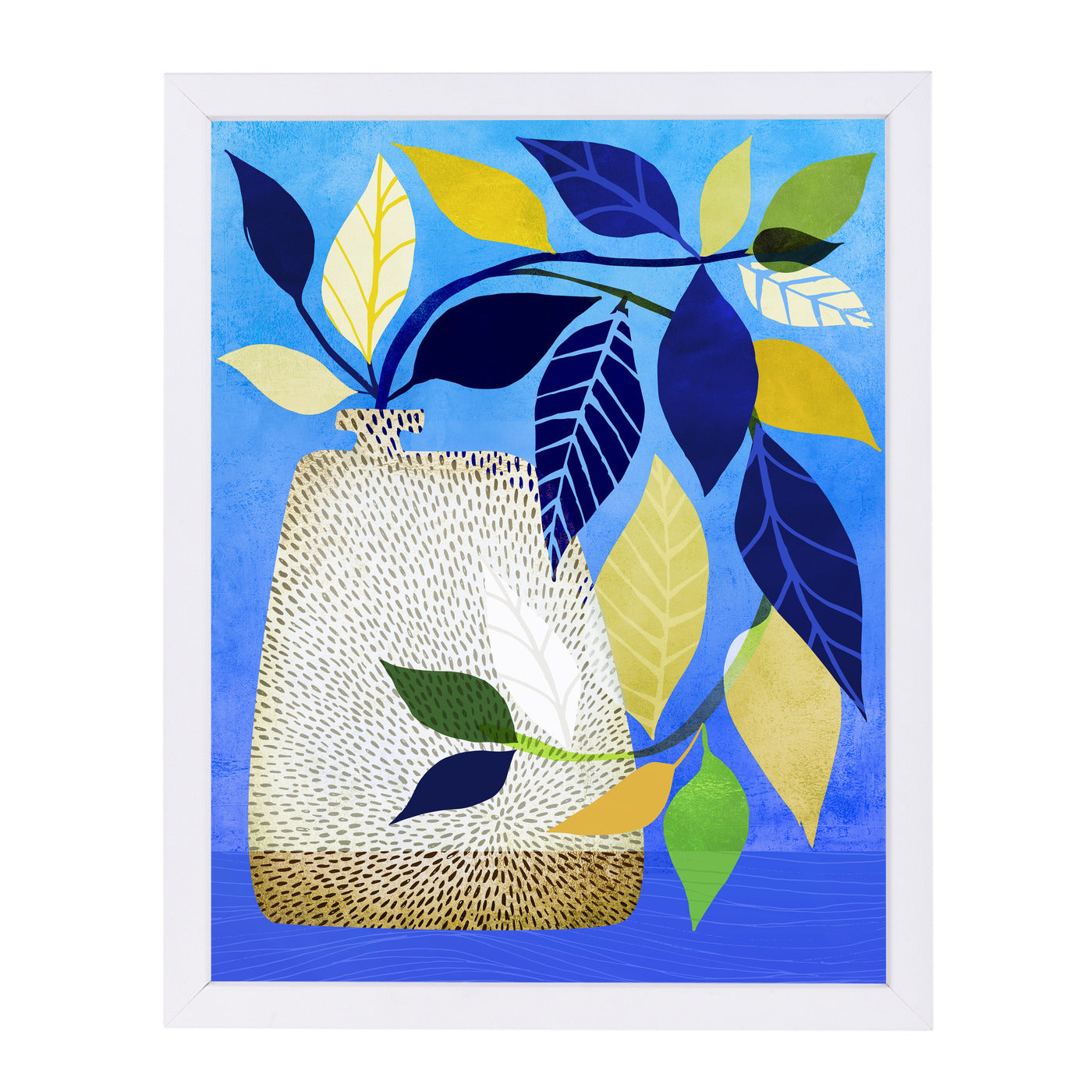 Ivy And Blue Sky Ii By Modern Tropical - White Framed Print - Wall Art - Americanflat