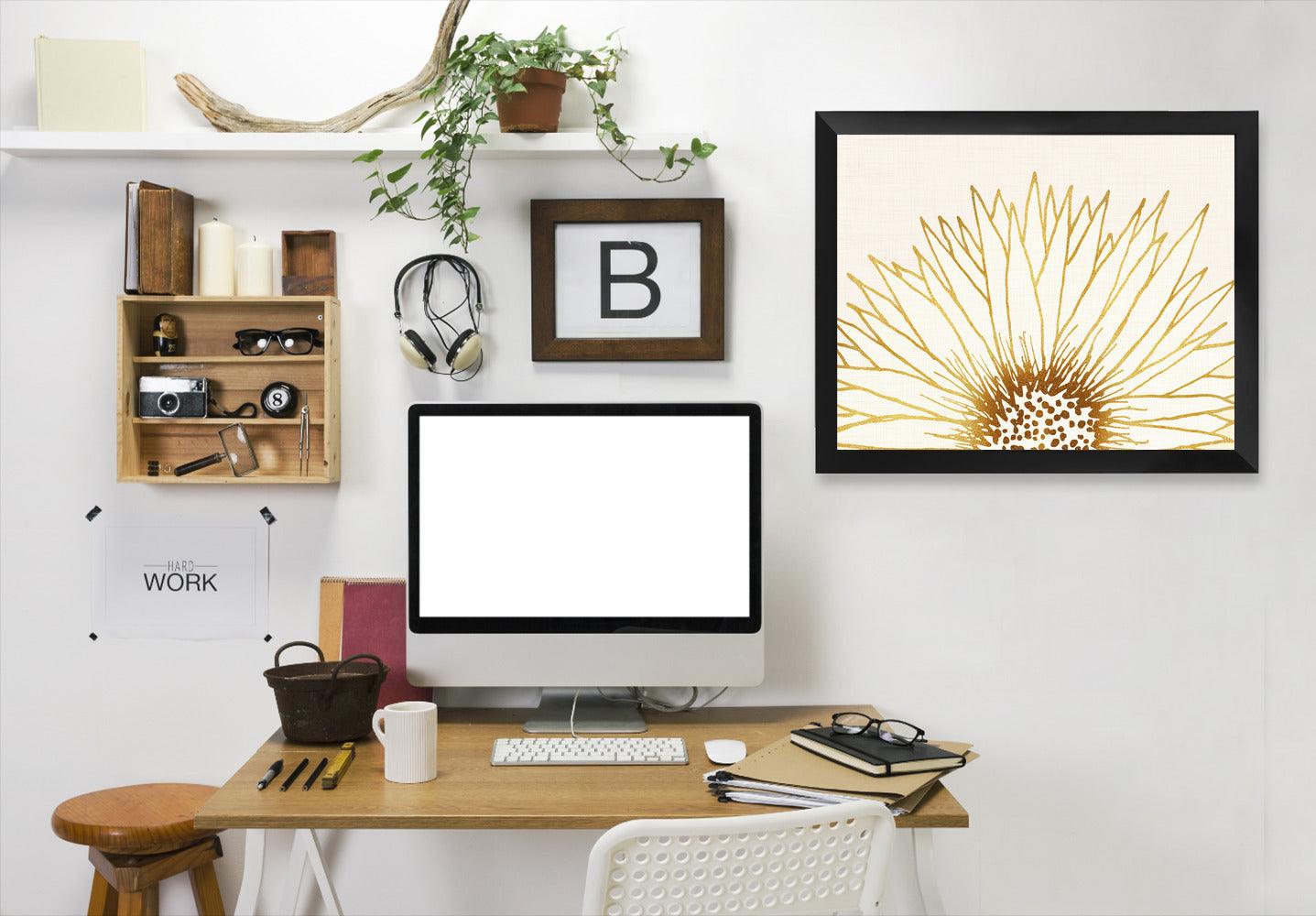 Simple Sunflower By Modern Tropical - Black Framed Print - Wall Art - Americanflat