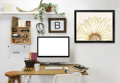 Simple Sunflower By Modern Tropical - Black Framed Print - Wall Art - Americanflat