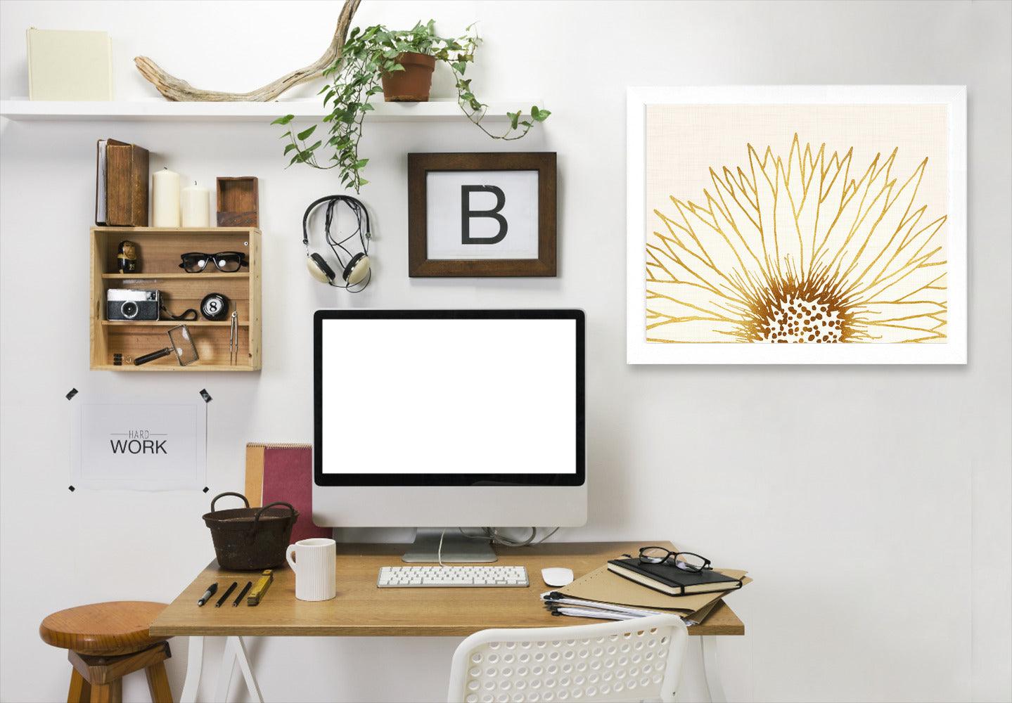 Simple Sunflower By Modern Tropical - White Framed Print - Wall Art - Americanflat