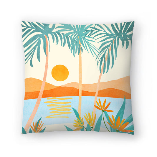 Bali Sunset Sq by Modern Tropical - Pillow, Pillow, 20" X 20"