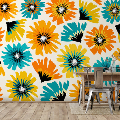 Peel & Stick Wall Mural - Bright Beach Floral 1 By Modern Tropical