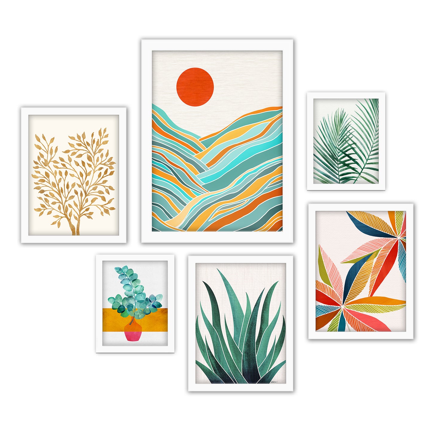 Modern Tropical Greenery Framed Gallery Wall Set - Art Set - Americanflat