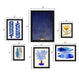Modern Tropical Blue Moon - 6 Piece Framed Gallery Wall Set - Americanflat