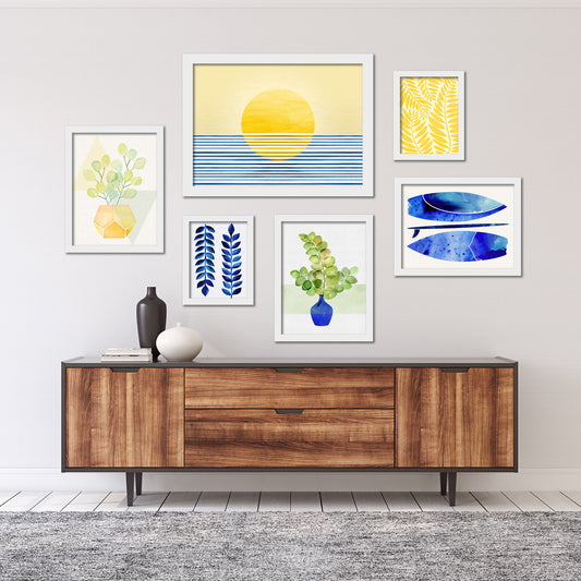 Modern Tropical Framed Gallery Wall Set-2 - Art Set - Americanflat
