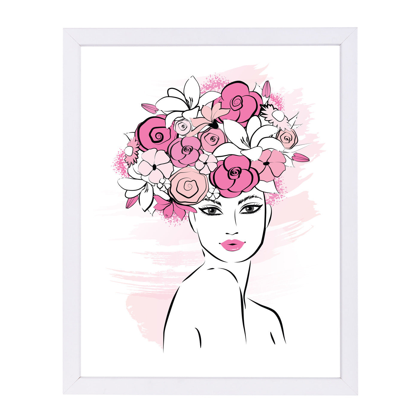 Flowergirl By Martina - White Framed Print - Wall Art - Americanflat