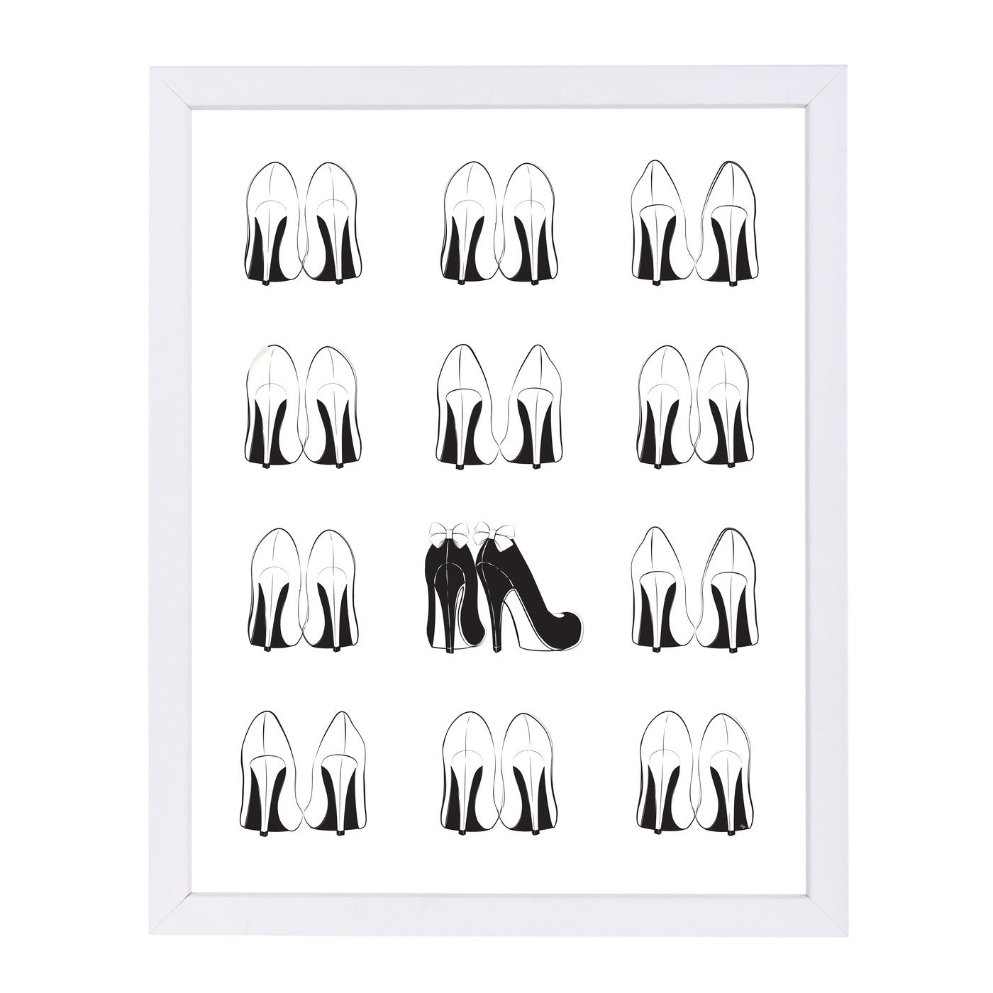 Heels By Martina - White Framed Print - Wall Art - Americanflat