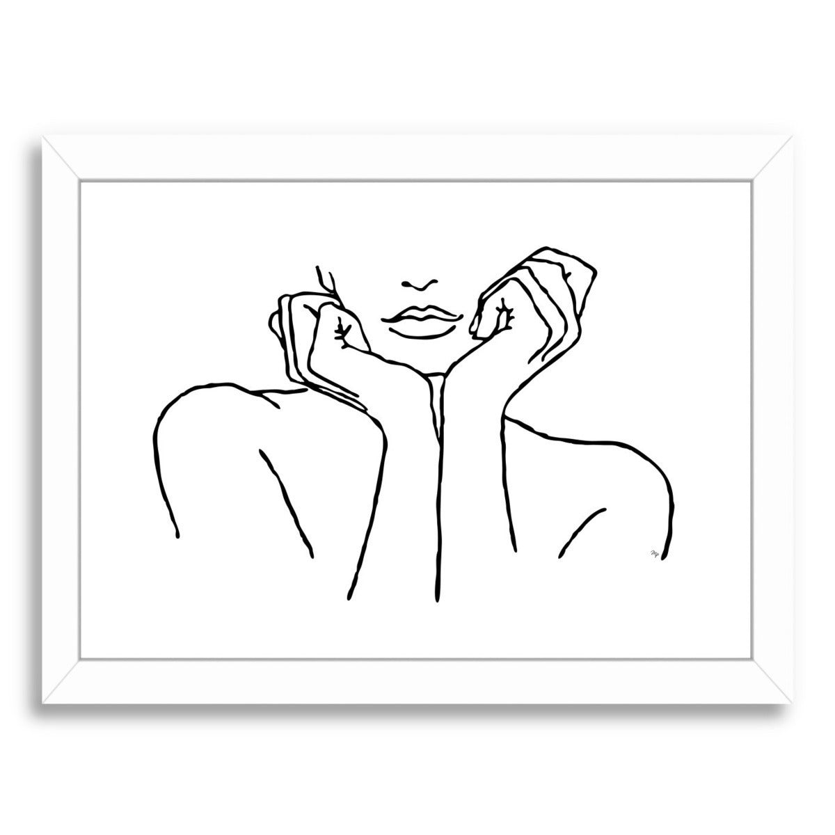 Thinking By Martina - White Framed Print - Wall Art - Americanflat