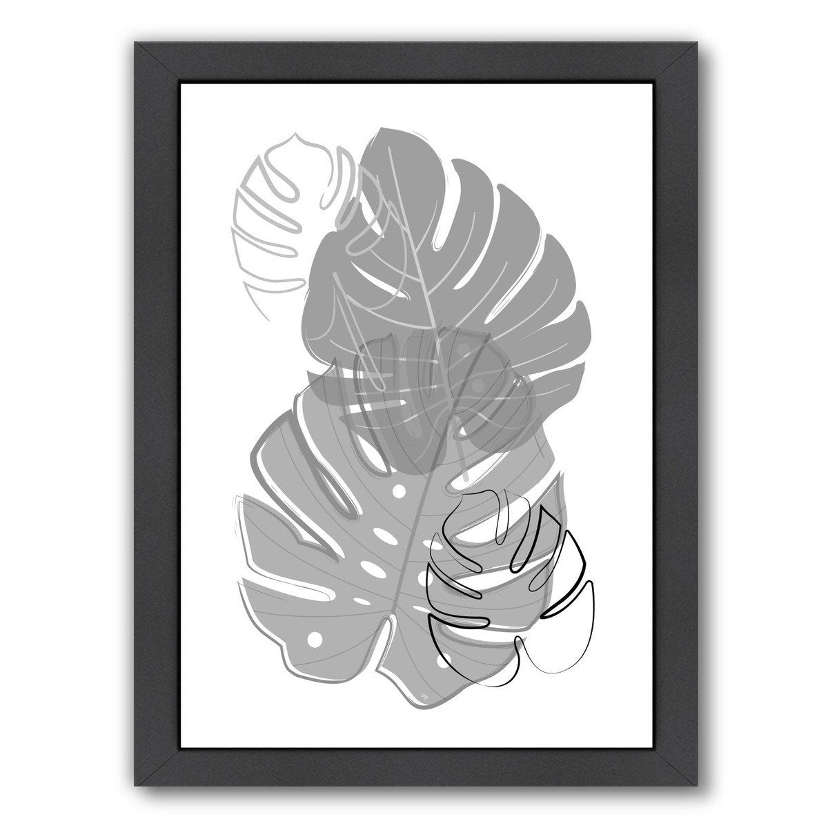 Black Leaves By Martina - Black Framed Print - Wall Art - Americanflat