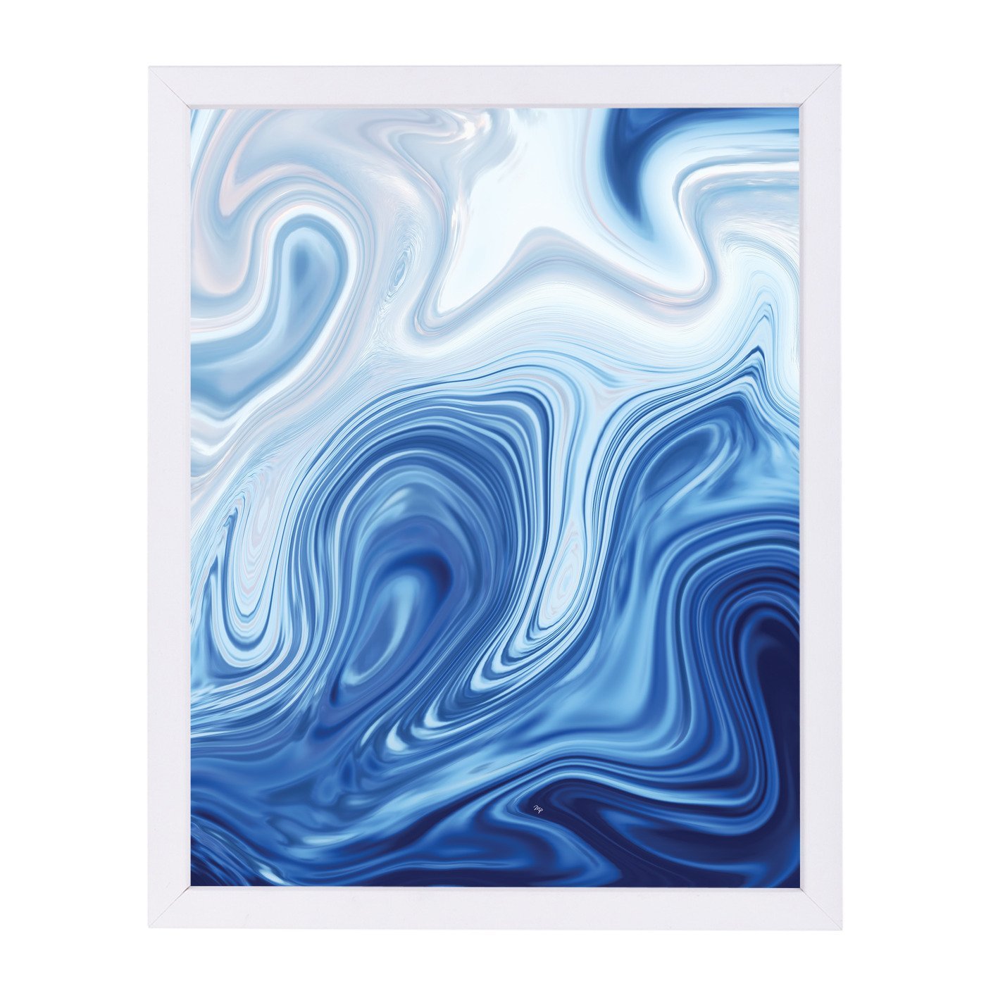 Blue Marble By Martina - White Framed Print - Wall Art - Americanflat
