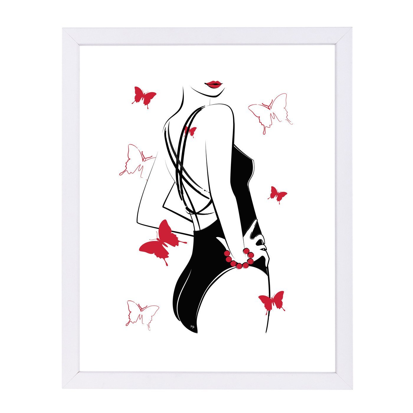 Butterfly Body By Martina - White Framed Print - Wall Art - Americanflat