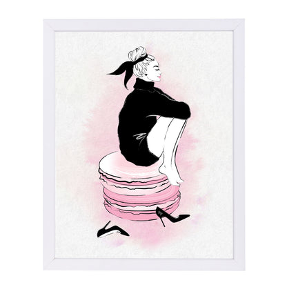 Macaron Girl By Martina - White Framed Print - Wall Art - Americanflat
