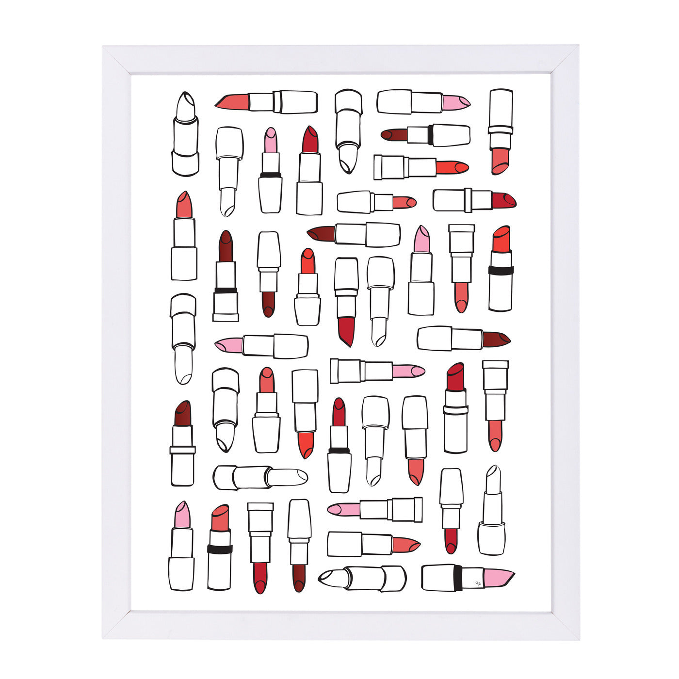 Red Lipsticks By Martina - White Framed Print - Wall Art - Americanflat