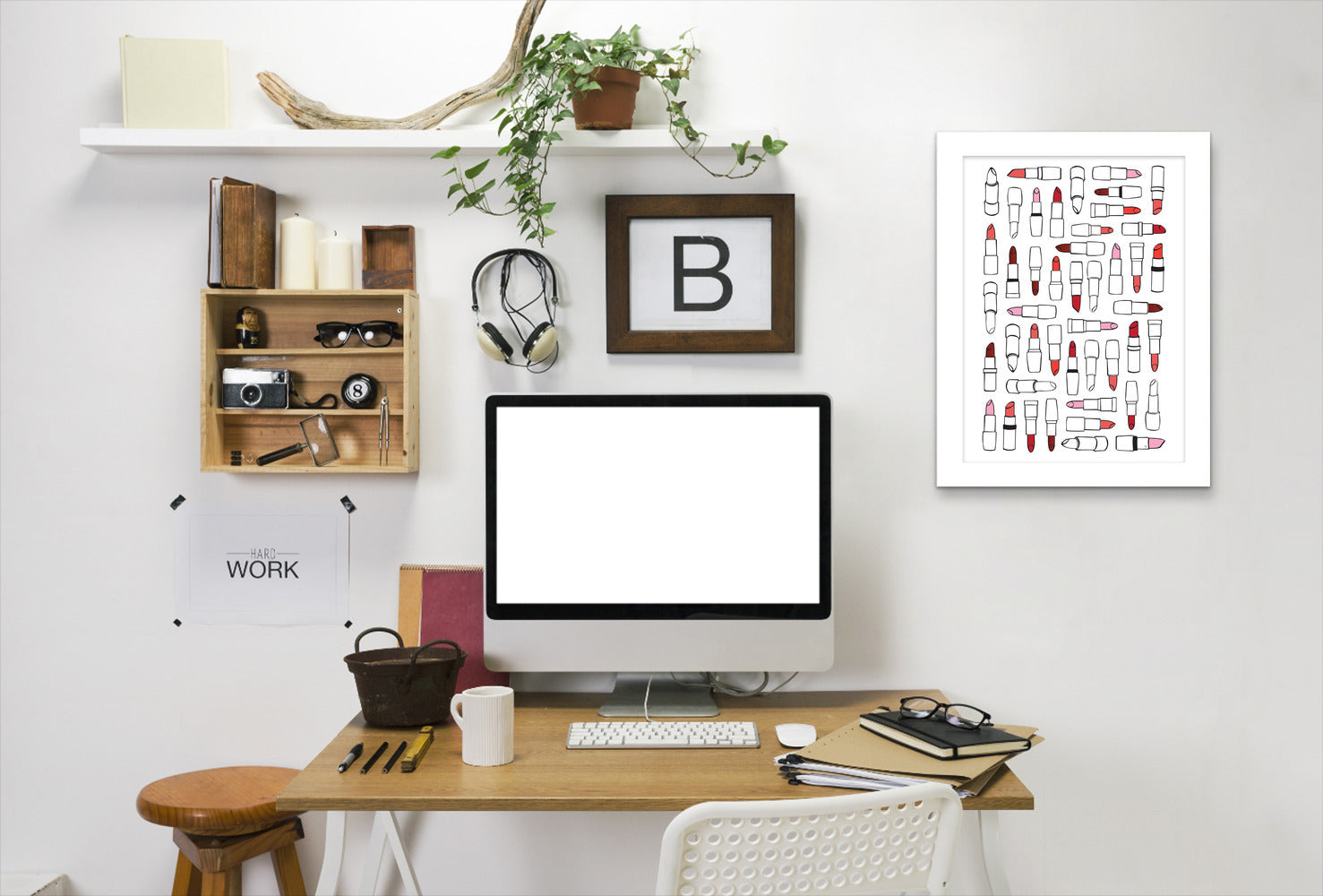 Red Lipsticks By Martina - White Framed Print - Wall Art - Americanflat