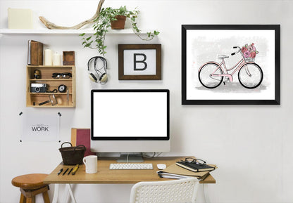 Romantic Bike By Martina - Black Framed Print - Wall Art - Americanflat
