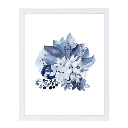 Blue Floral 1 By Wall + Wonder - Framed Print - Americanflat