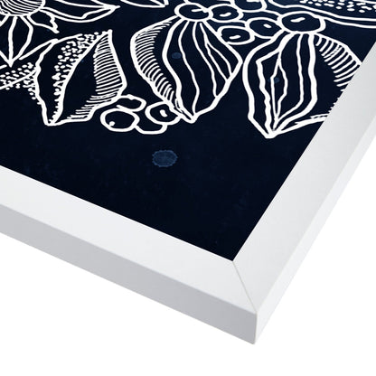 Fearfully Wonderfully  Blue Floral Geo Shape By Wall + Wonder - Framed Print - Americanflat