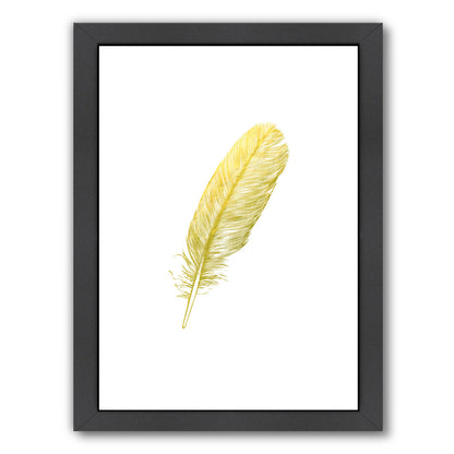 Feather  Gold By Wall + Wonder - Black Framed Print - Wall Art - Americanflat