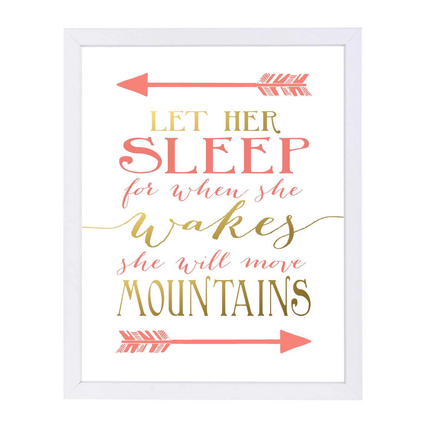 Let Her Sleep  Coral Gold By Wall + Wonder - Framed Print - Americanflat