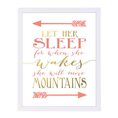 Let Her Sleep  Coral Gold By Wall + Wonder - Framed Print - Americanflat