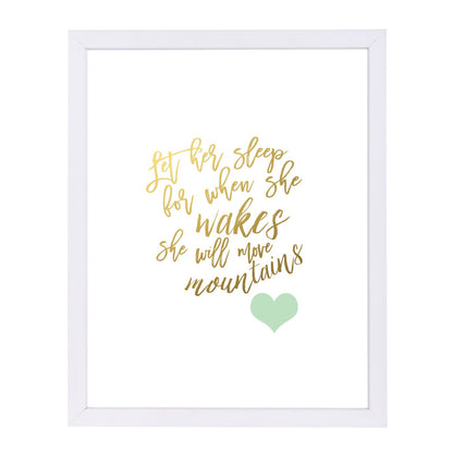 Let Her Sleep  Mint Heart By Wall + Wonder - Framed Print - Americanflat