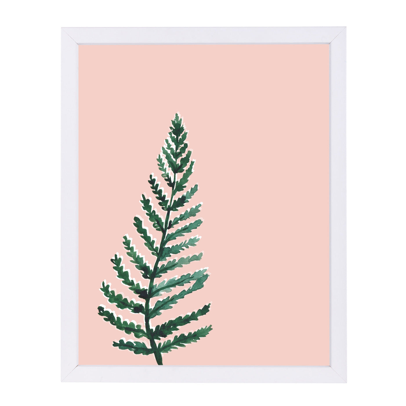 Pink Fern By Wall + Wonder - White Framed Print - Wall Art - Americanflat