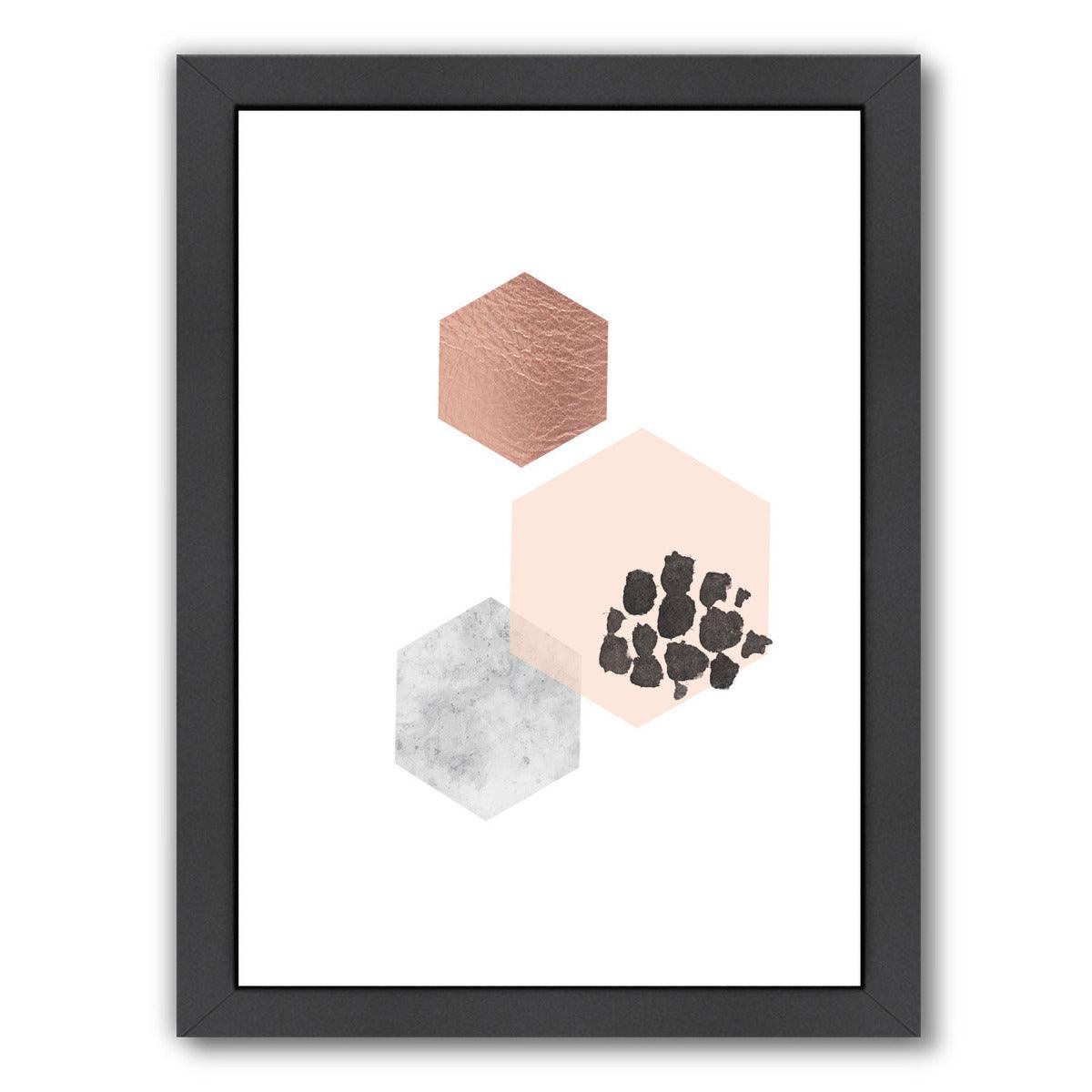 Scnadinavian Hexagons By Wall + Wonder - Black Framed Print - Wall Art - Americanflat