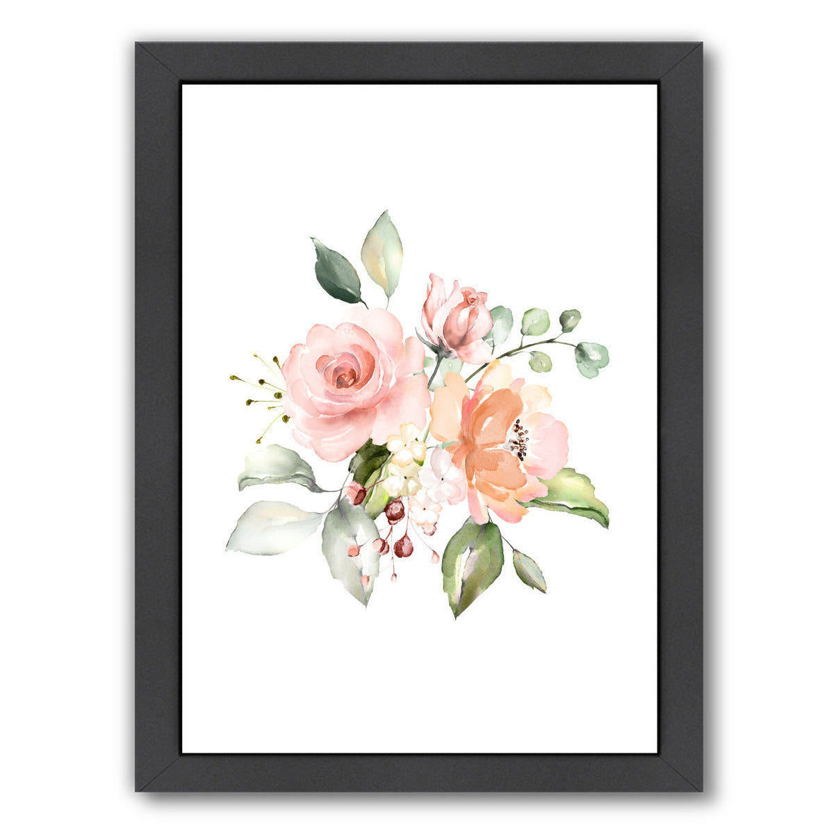 Summer Floral Geo 1 By Wall + Wonder - Black Framed Print - Wall Art - Americanflat