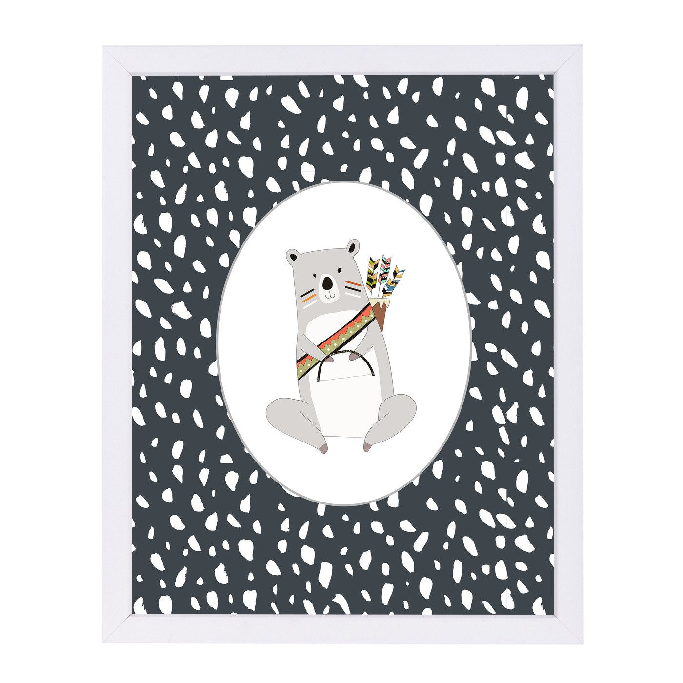 Tribal Bear In Oval By Wall + Wonder - Framed Print - Americanflat