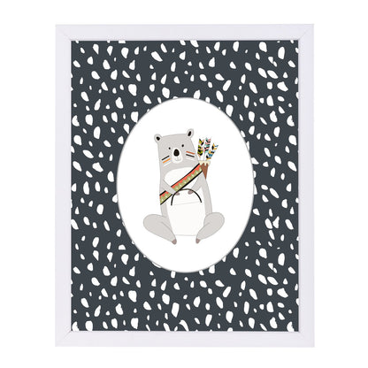 Tribal Bear In Oval By Wall + Wonder - Framed Print - Americanflat