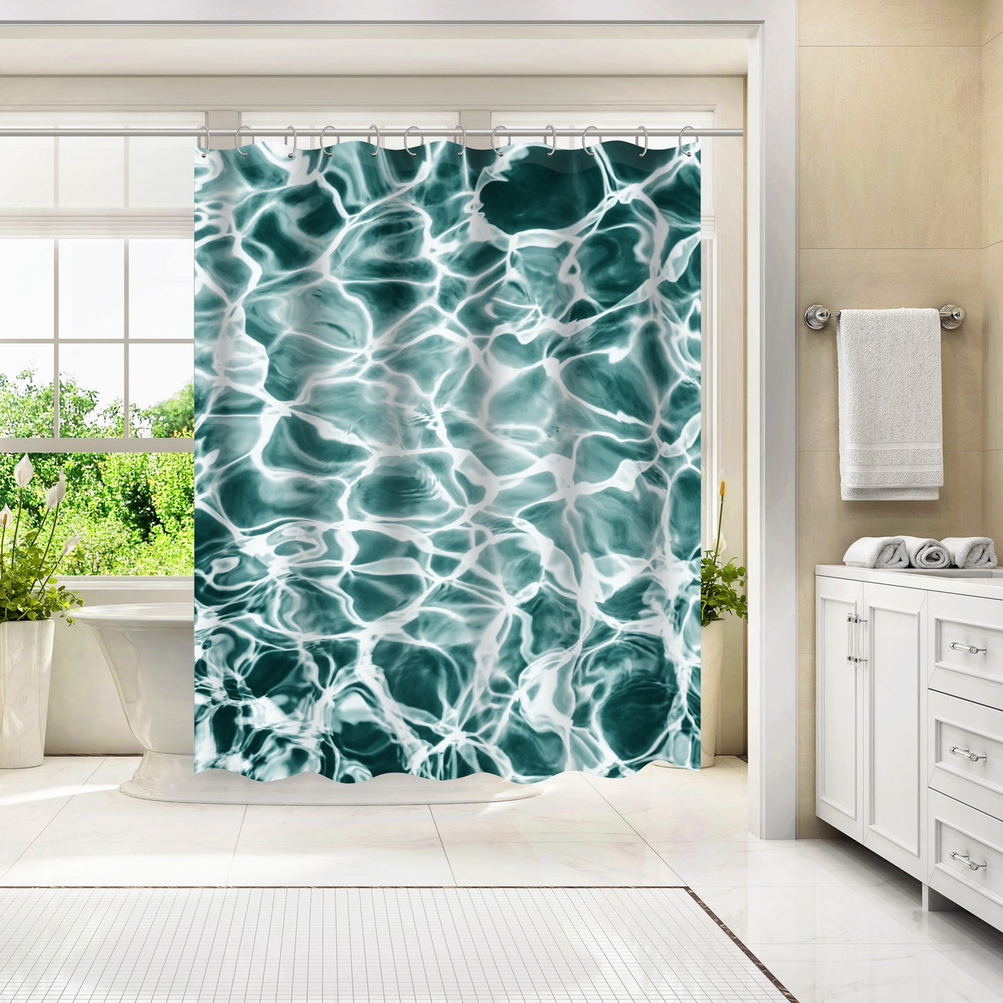 Abstract Water by Sisi And Seb - Shower Curtain