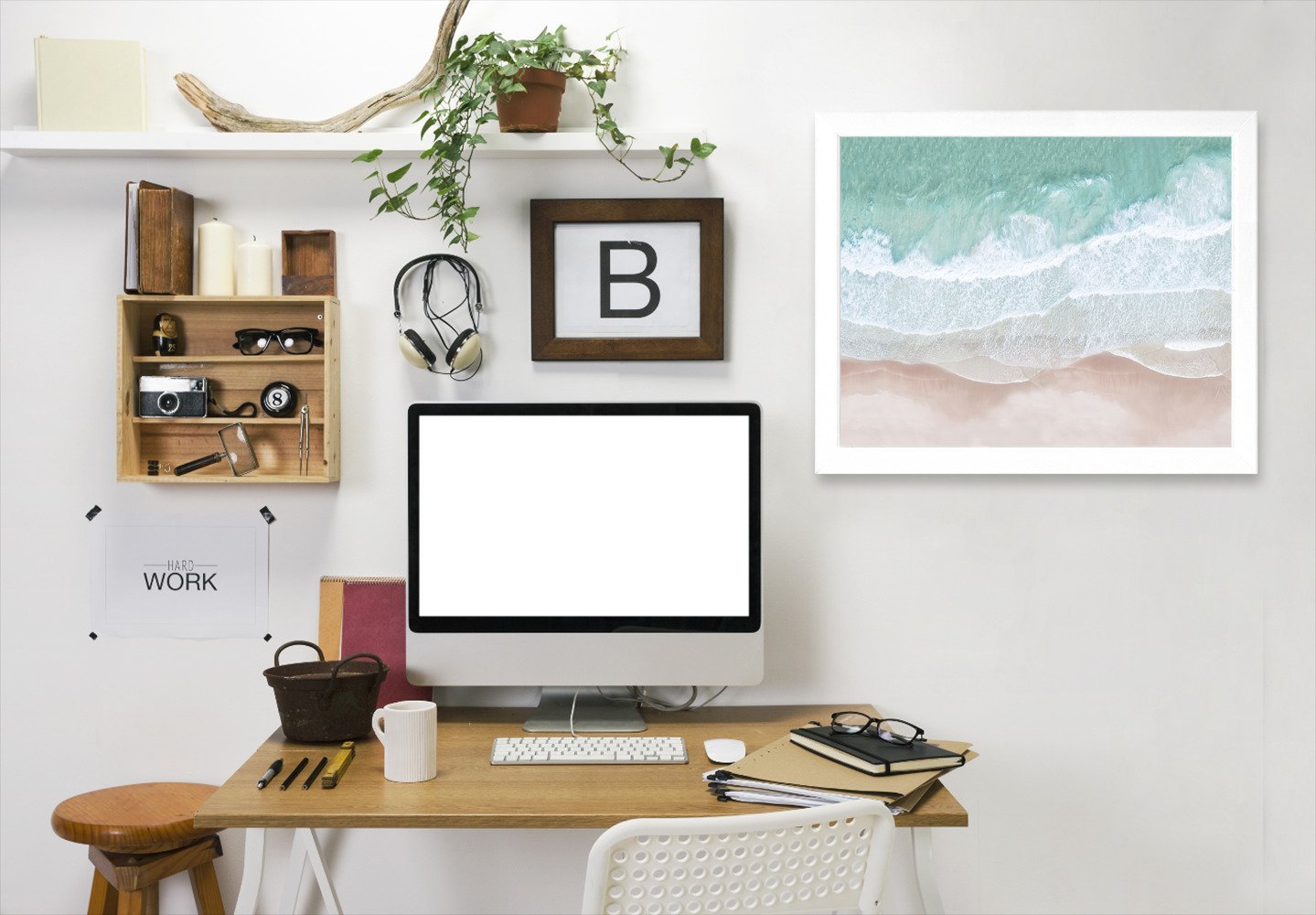 Aerial Ocean By Sisi And Seb - White Framed Print - Wall Art - Americanflat