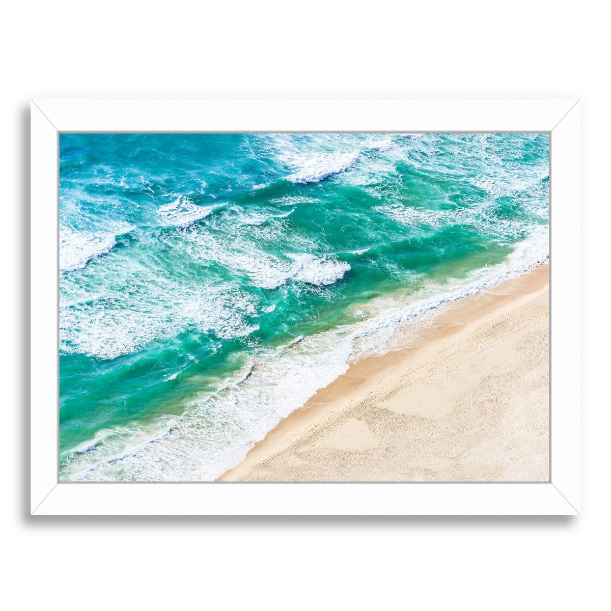 Beach And Waves By Sisi And Seb - White Framed Print - Wall Art - Americanflat