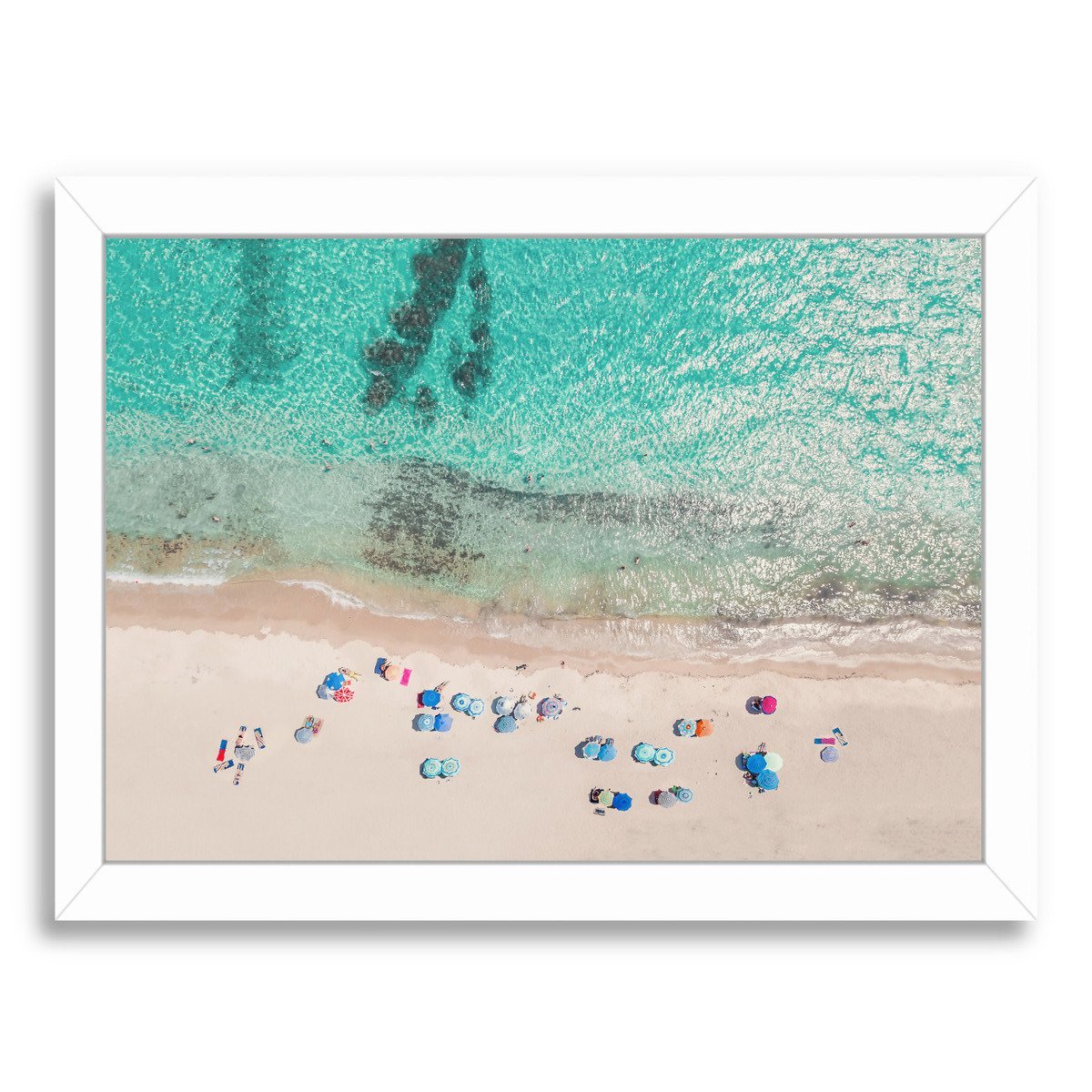 Beach People By Sisi And Seb - White Framed Print - Wall Art - Americanflat