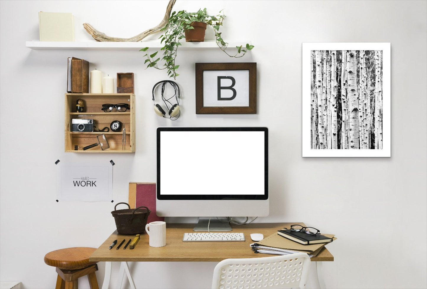 Birch By Sisi And Seb - White Framed Print - Wall Art - Americanflat