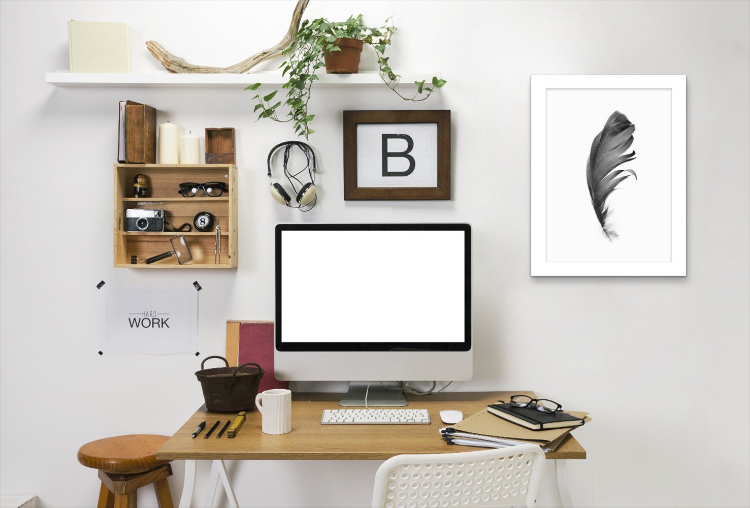 Black Feather By Sisi And Seb - Framed Print - Americanflat