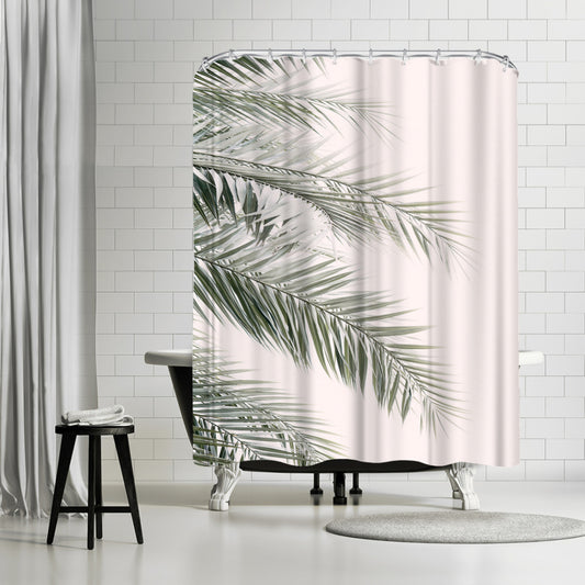 Blush Palm Leaf by Sisi And Seb - Shower Curtain, Shower Curtain, 74" X 71"