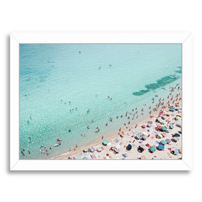 Busy Beach By Sisi And Seb - White Framed Print - Wall Art - Americanflat